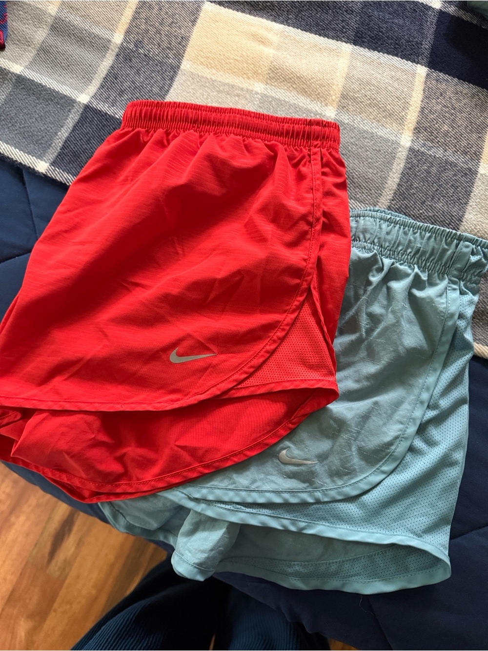 Nike Kids Red and Light Blue Active Shorts Set
